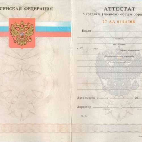 Аттестат 11 классов 2008